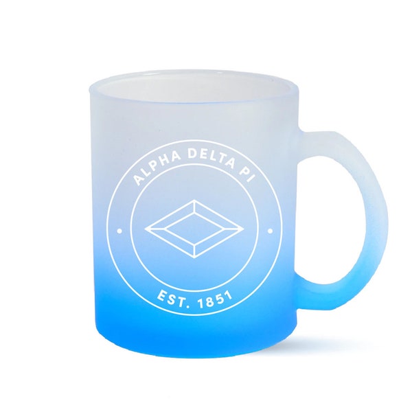 Alpha Delta Pi Mug - Ombre Glass Mug 12oz Sorority Gift