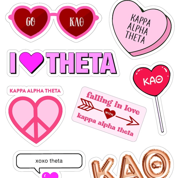 Kappa Alpha Theta Love Sticker Sheet