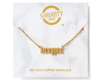 Delta Gamma Name Old English Sorority Necklace