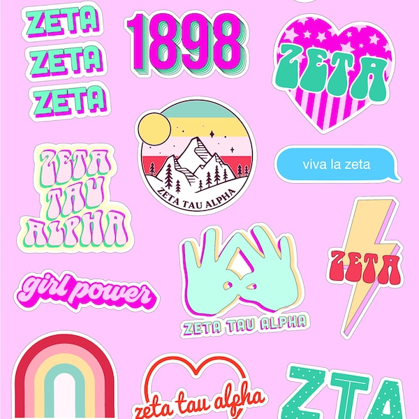 Zeta Tau Alpha Girl Power Sticker Sheet