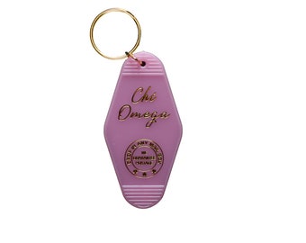 Chi Omega Vintage Motel Keychain