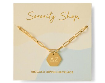 Delta Zeta Paperclip Necklace with Sorority Pendant