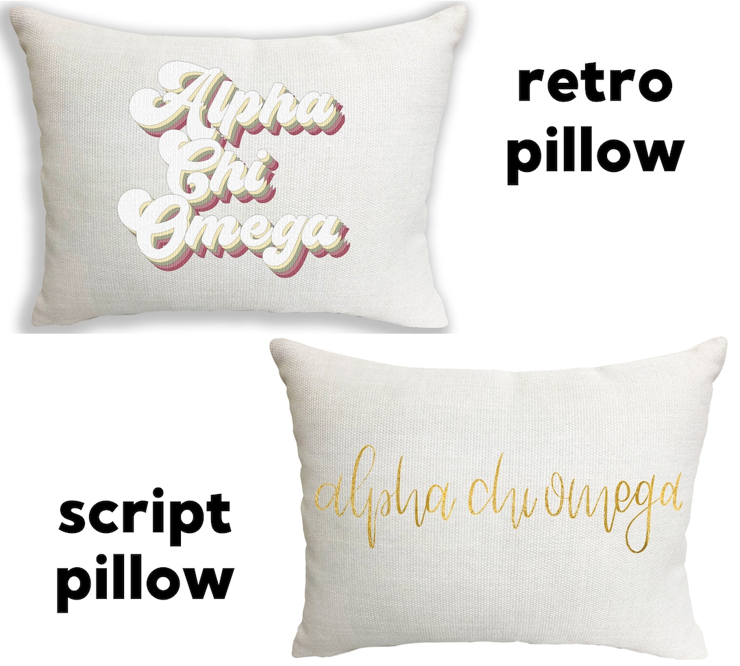 Alpha Chi Omega Pillows script or Retro - Etsy