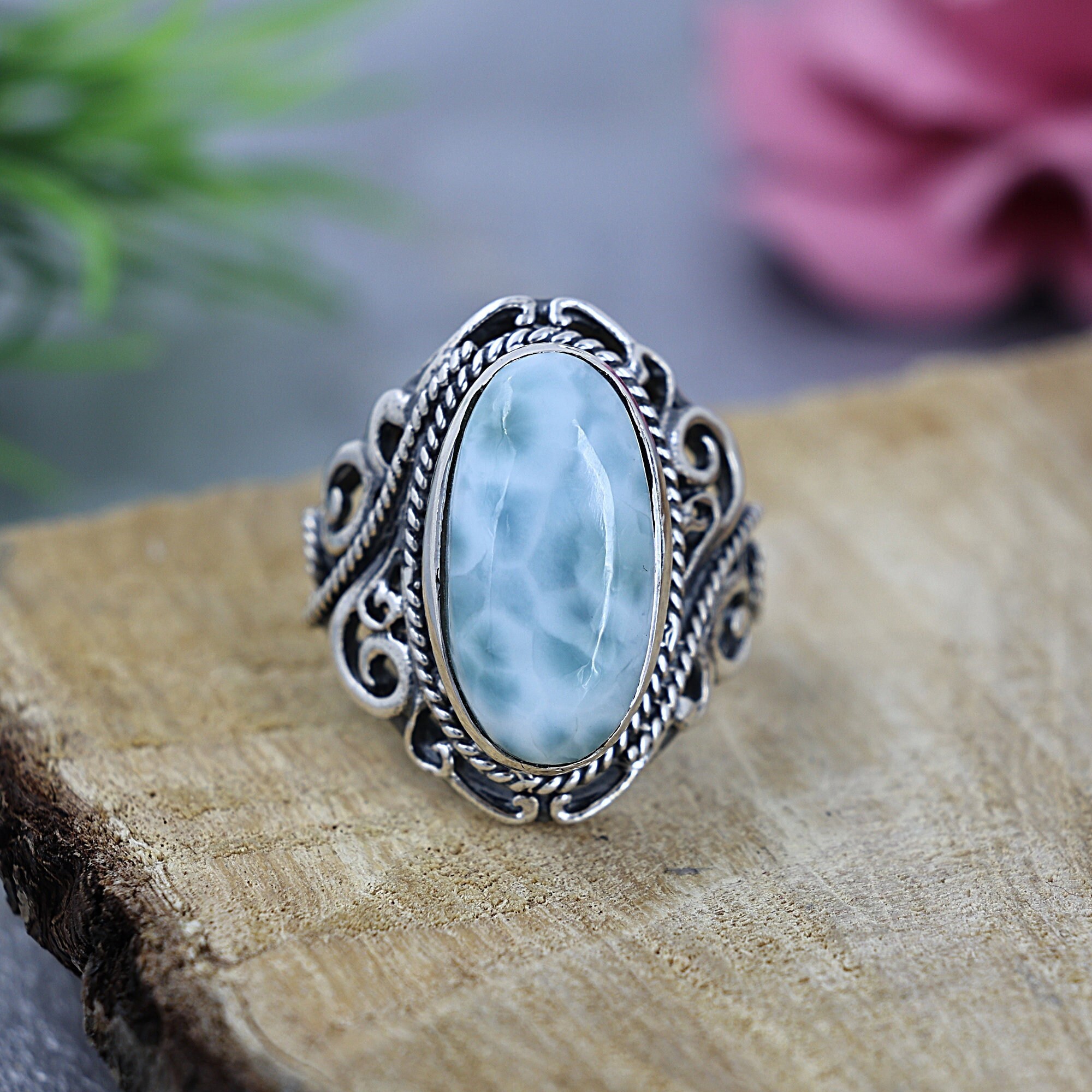 thumbnail image 2 of Impressive Natural Sky Blue Larimar Cabochon 31mm 2 of 9