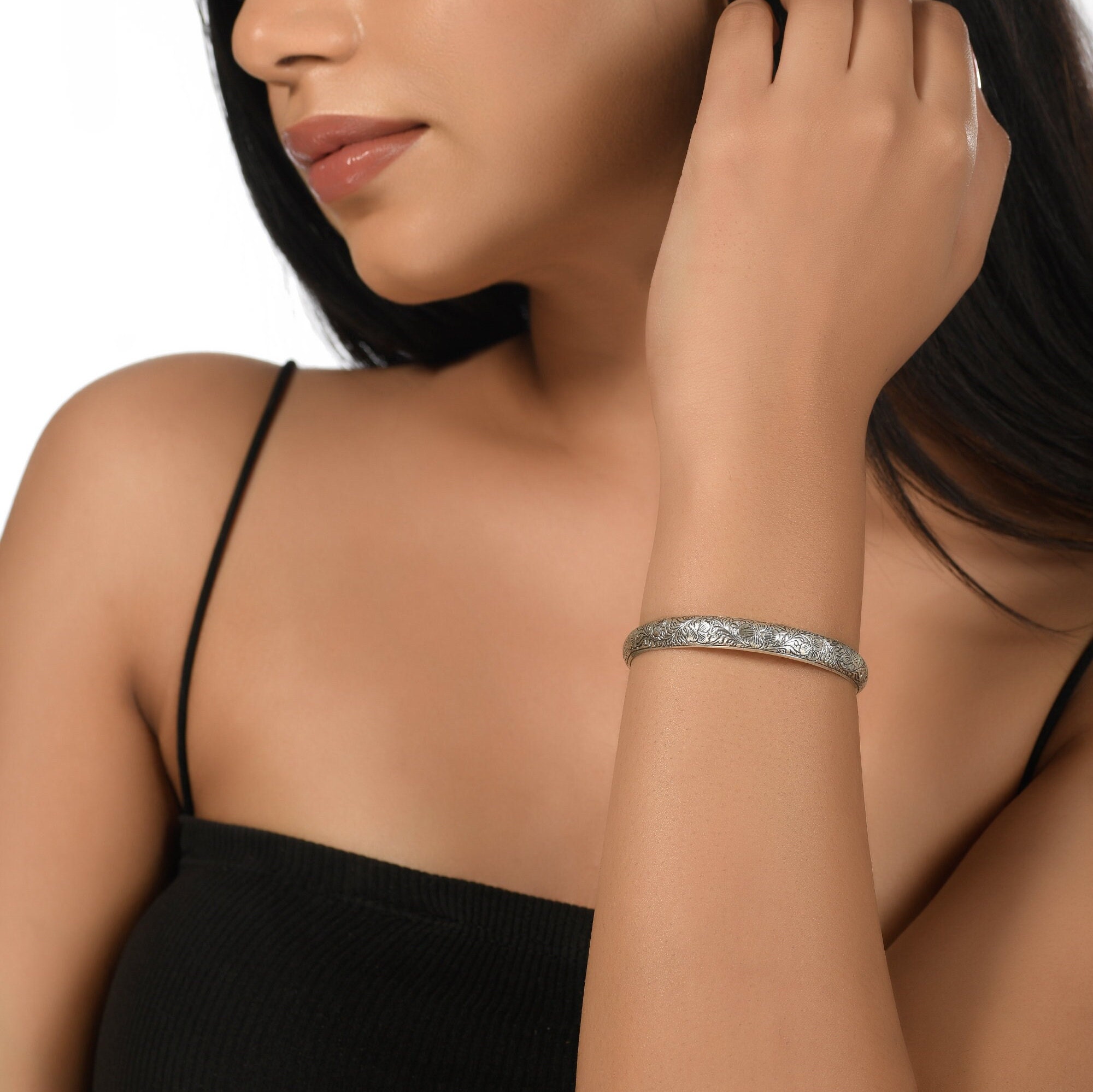 Bracciale Rigido In Argento Con Fiore Di Girasole Vero Conservato Nella Resina – Regalo Unico
