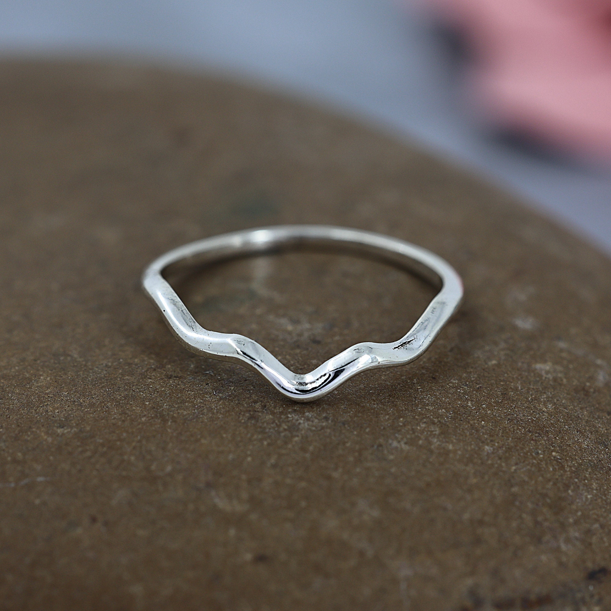 Anello Aperto A Onda In Argento 925 – Minimalista, Linee Eleganti, Donna, Festa