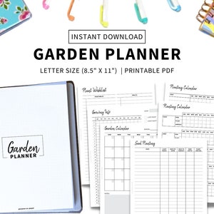 Garden Planner Letter Size Printable, Gardening Log, Garden Journal, Gardening Organizer, Gardening Binder, Planting Journal image 1