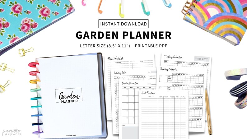 Garden Planner Letter Size Printable, Gardening Log, Garden Journal, Gardening Organizer, Gardening Binder, Planting Journal image 1