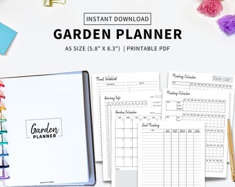Garden Planner A5 Size Printable, Gardening Log, Garden Journal, Gardening Organizer, Gardening Binder, Planting Journal