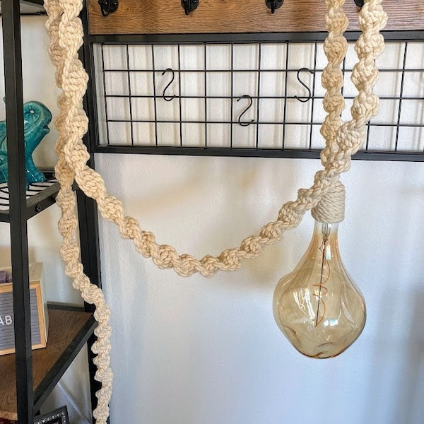 DNA-style 15 ft. Macrame Hanging Rope Light