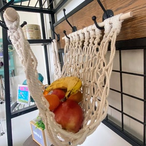 Macramé Hanging Fruit Hammock