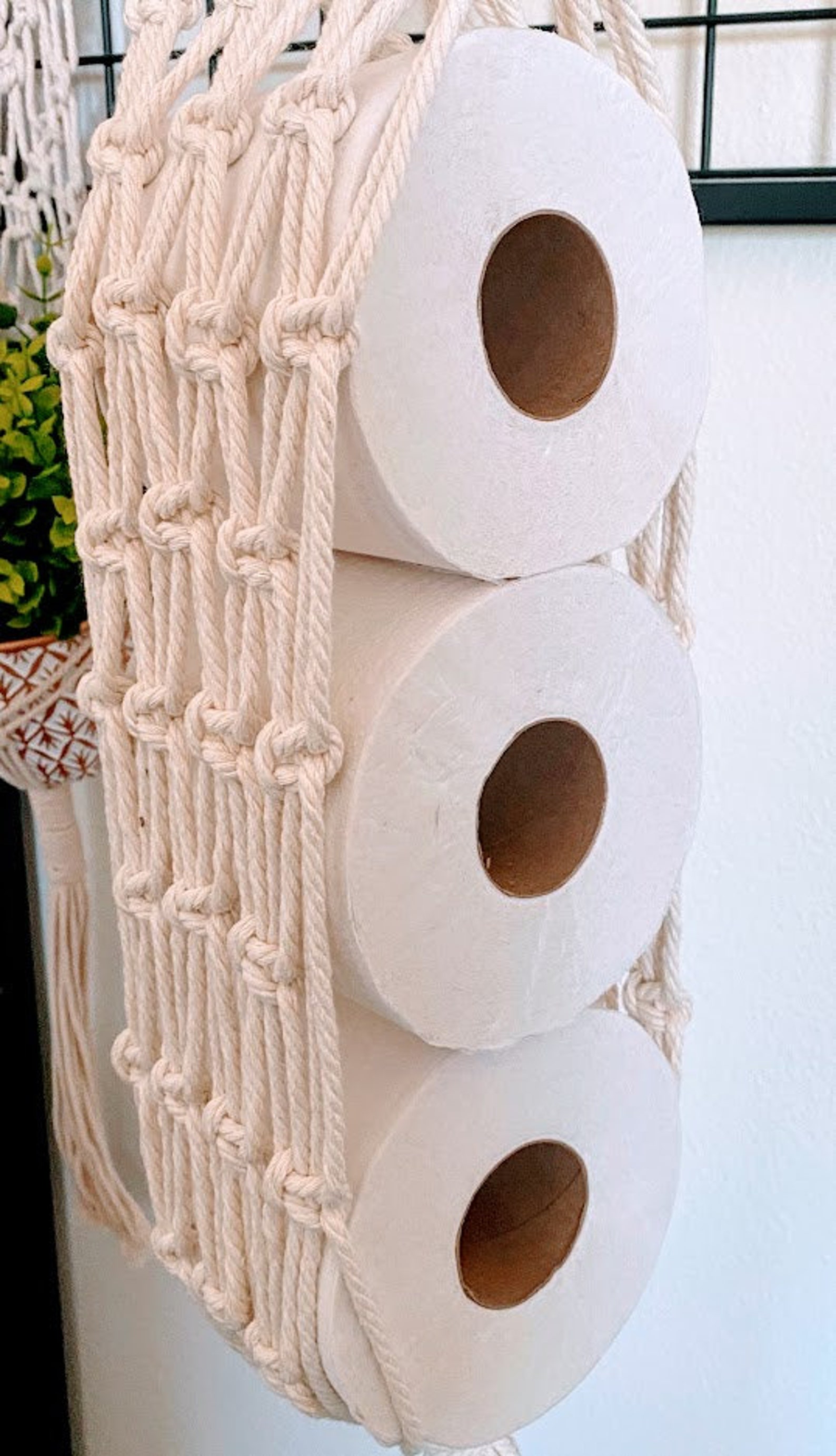 Macramé Toilet Paper Storage Etsy
