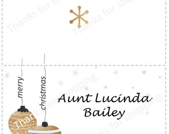 Christmas Place Card or Menu Card