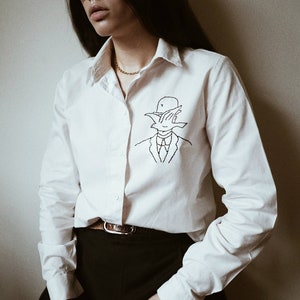 Hand embroidered Magritte white shirt image 1