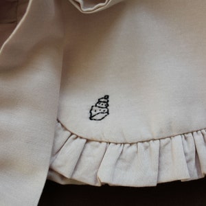 Hand Embroidered powder pink cotton collar jabot image 4