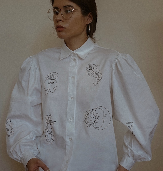 Embroidered Shirt With Enlarged Cuff