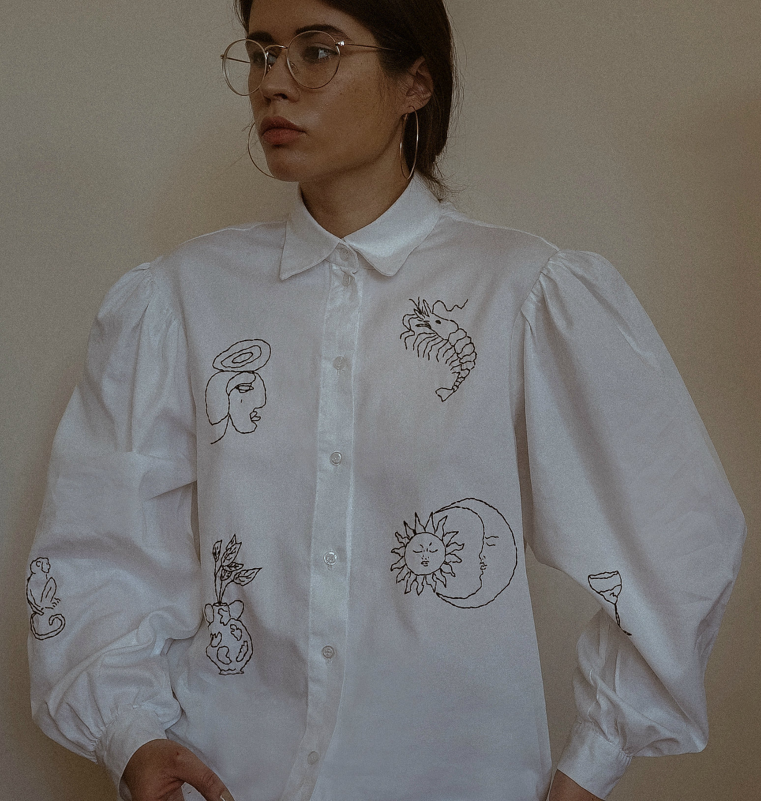 todayful シャツ　Embroidery Puff Blouse VOY Floral Jacquard Puff Sleeve Top in Pink – June Adel