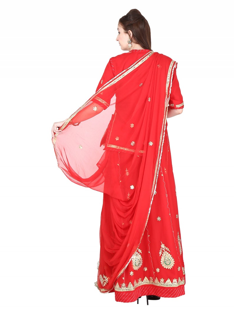 semi georgette rajputi poshak