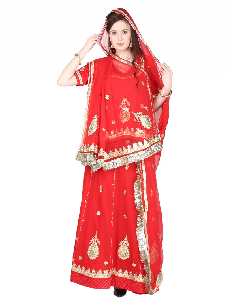 semi georgette rajputi poshak