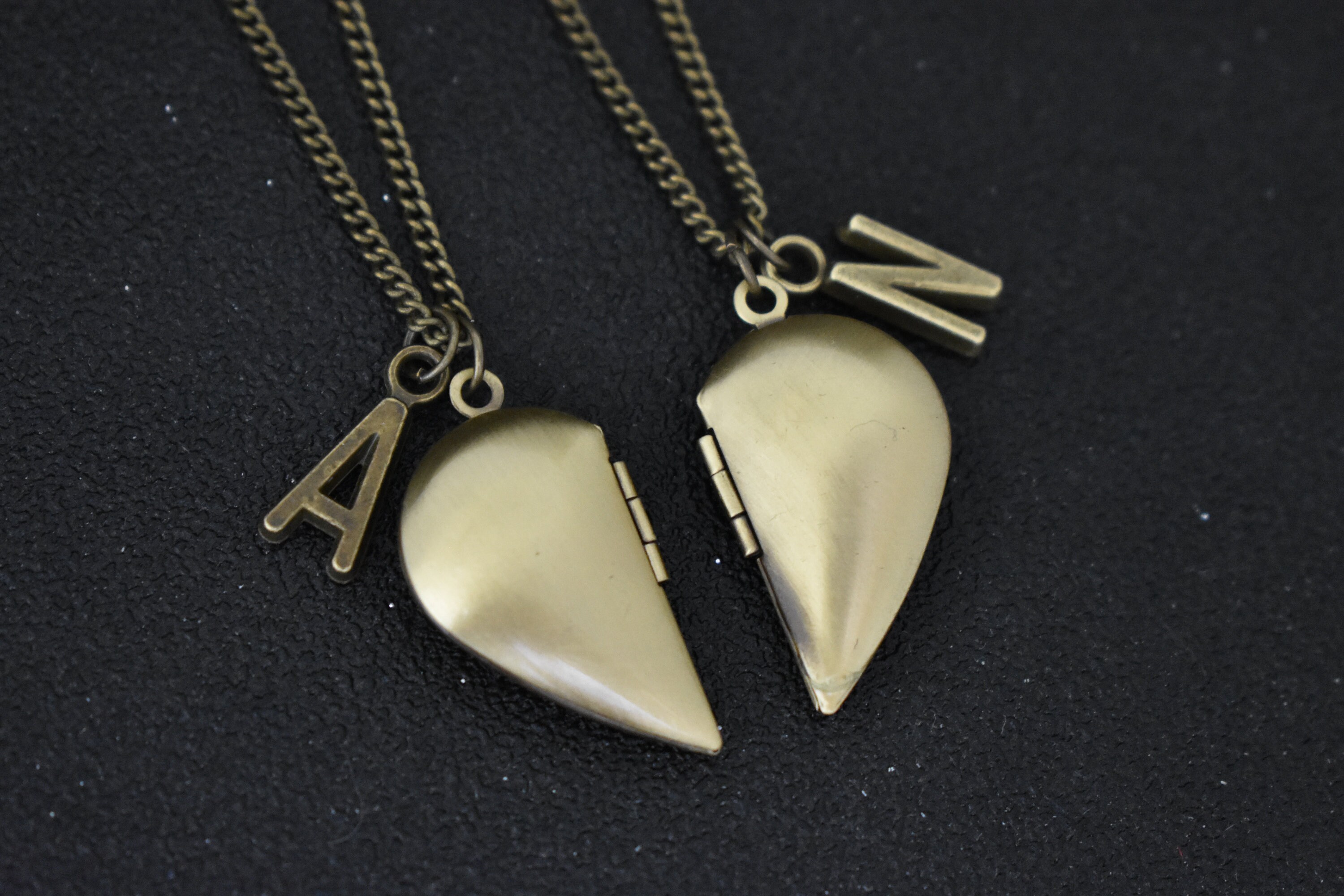 Locket Necklace Half Heart 