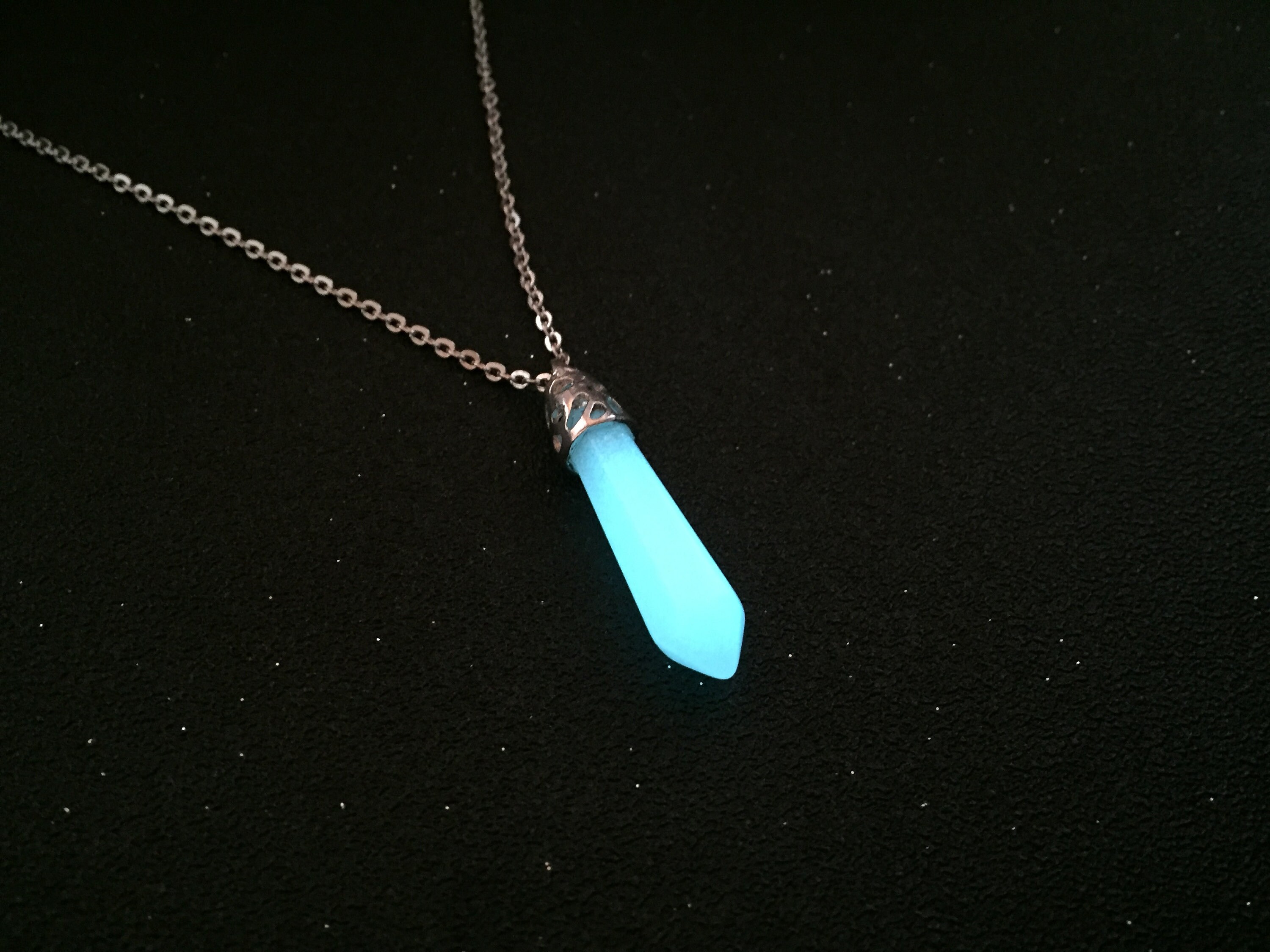 Kida Glow Crystal Point Necklace Glow in the dark necklace Atlantis Cosplay
