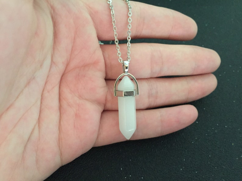 Glow in the Dark Crystal Pointed Necklace Kida Necklace Etsy