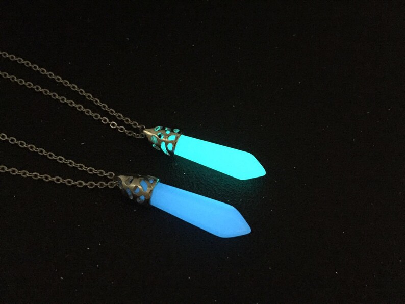 Glow in the Dark Crystal Pointed Necklace Kida Necklace Etsy