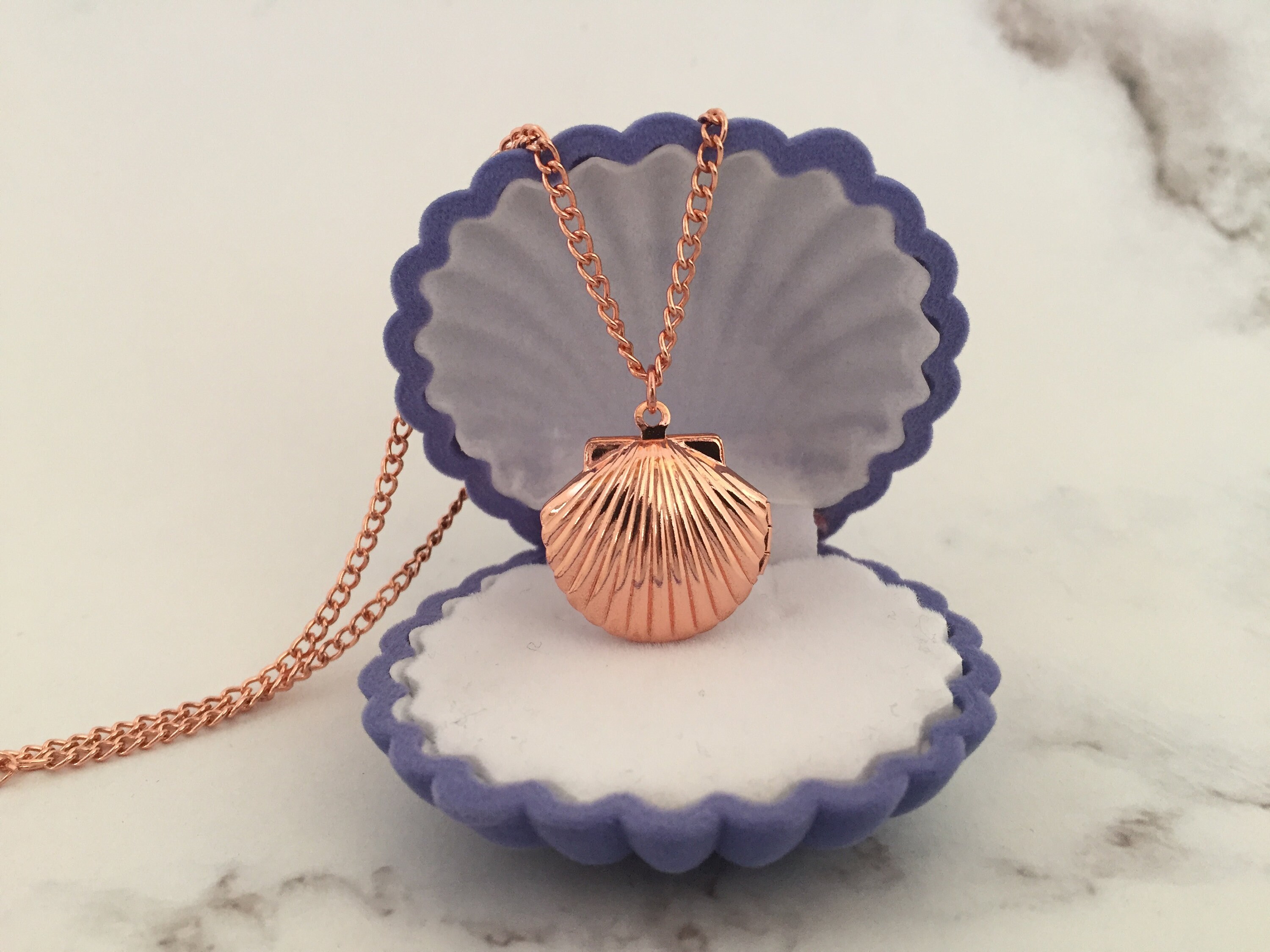 Rose Gold Mermaids Locket Necklace Gold 