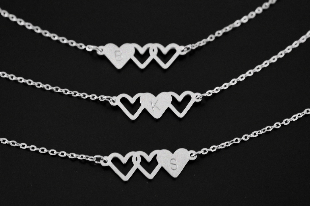 Personalized Best Friend Necklace for 3 Silver 3 Bff Necklace
