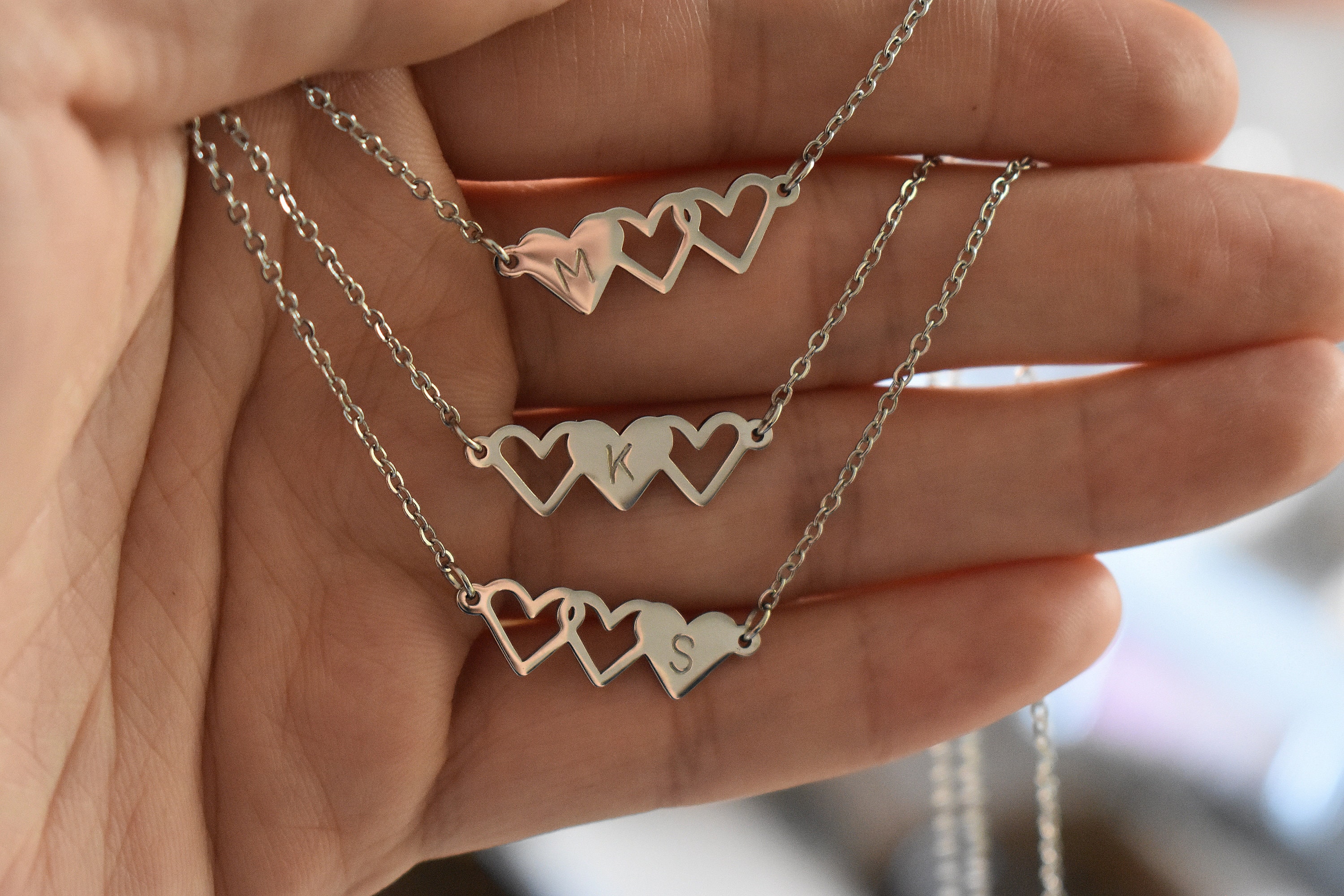 Personalized Three Generations Necklace Gift for Grandma Mom Etsy