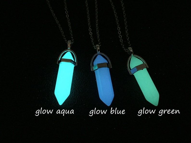 Glow in the Dark Crystal Pointed Necklace Kida Necklace Etsy