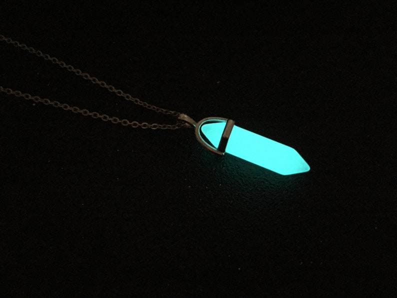 Glow in the Dark Crystal Pointed Necklace Kida Necklace Etsy