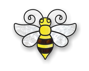 Bee stained glass digital pattern, PDF file hobby license