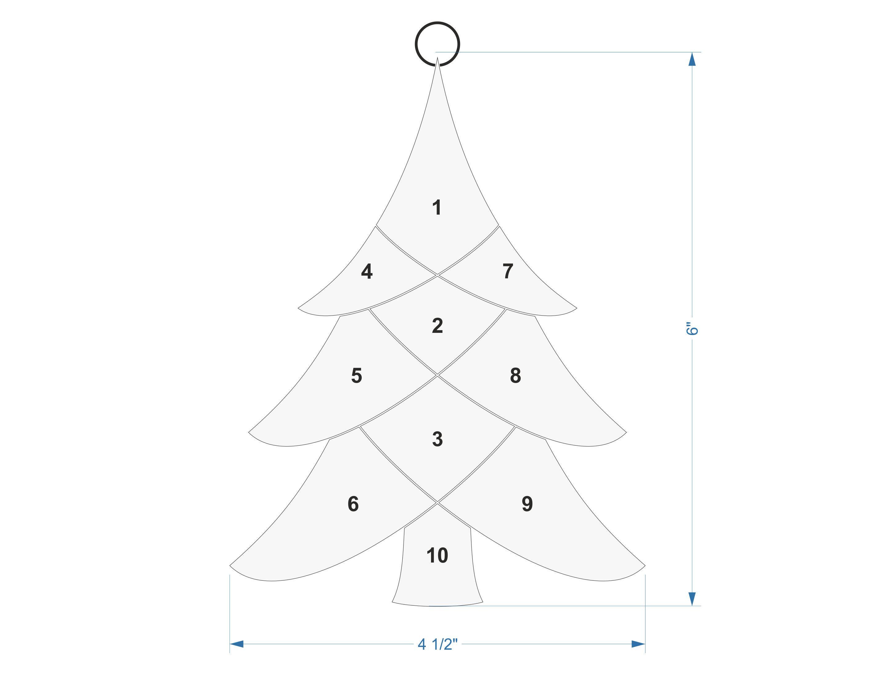 Stained Glass Patterns, Christmas Tree Ornament Pattern, PDF Download ...