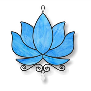 Stained glass patterns, lotus suncatcher pattern, digital PDF file, window hangings decoration, yoga lover gift