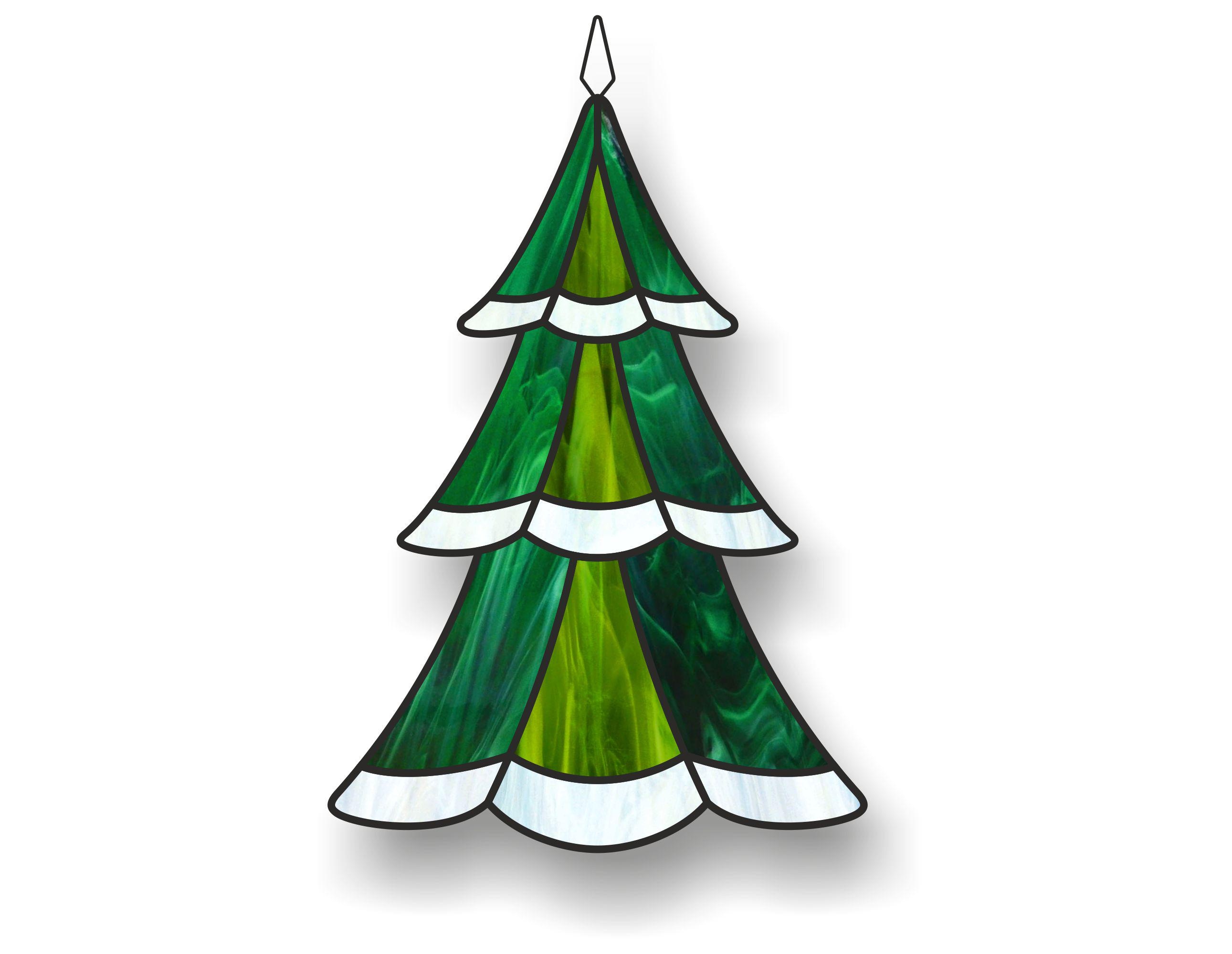 Stained Glass Christmas Tree Ornament Digital Pattern, PDF Download ...