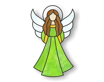 Stained Glass Angel Pattern: DIY Window Hanging Template (Digital PDF)