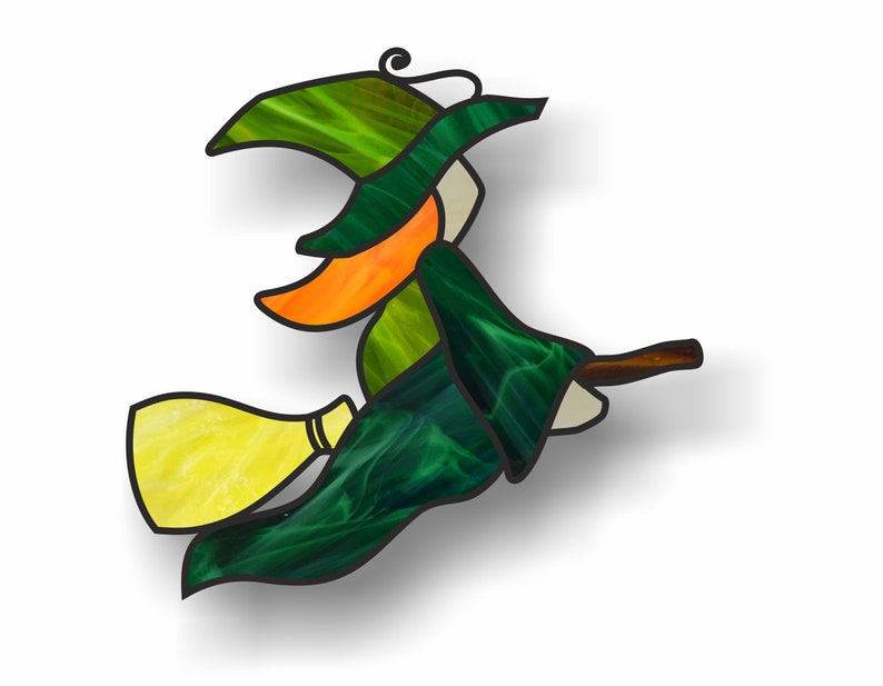 Stained Glass Patterns, Halloween Witch Suncatcher Pattern, Digital PDF File, Hobby License Etsy