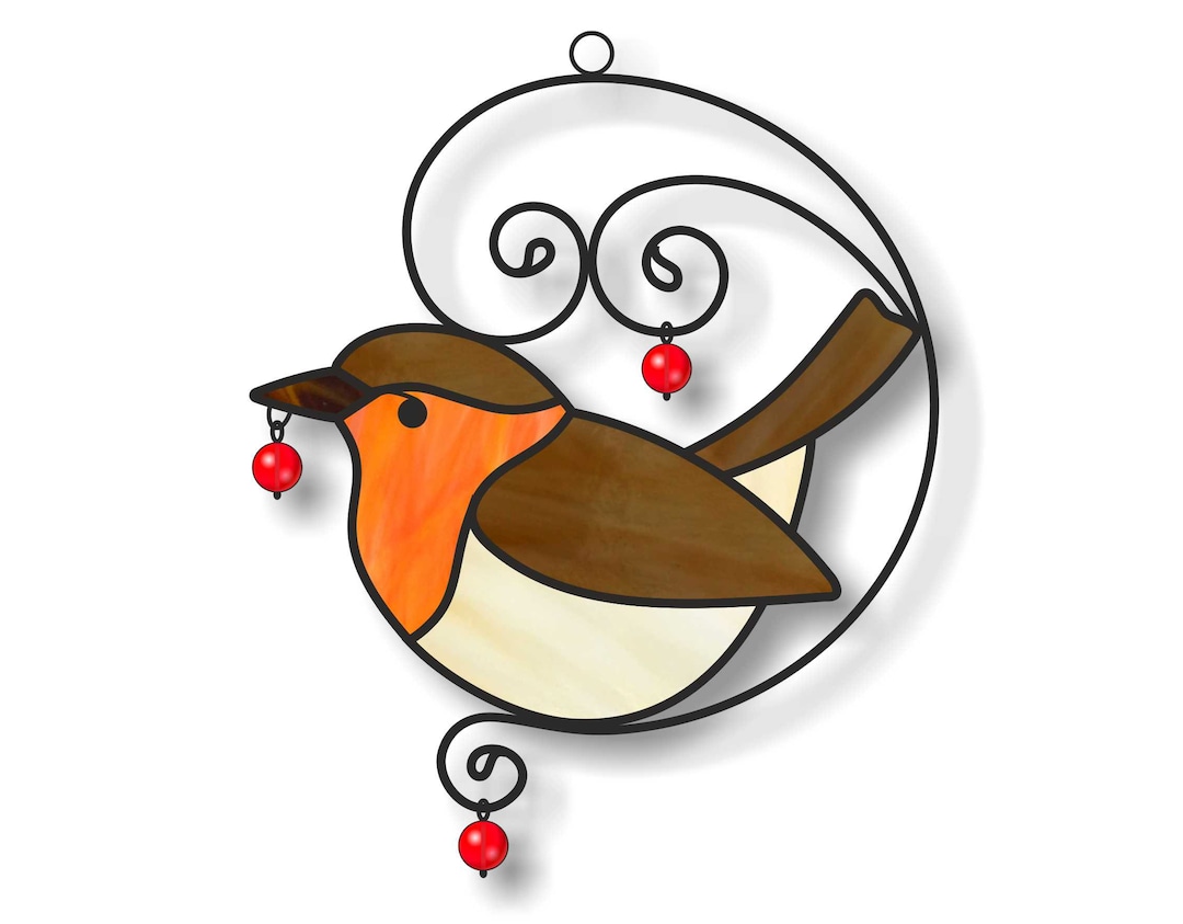 Stained Glass Robin Bird Digital Pattern, Digital PDF, Hobby License ...