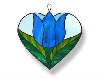 Stained Glass Heart Tulip Pattern: Printable PDF Download