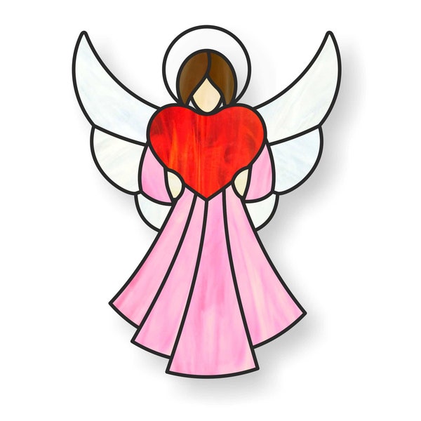 Stained glass angel pattern, memory gift patterns, digital PDF file, window hangings