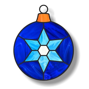 Glas-in-loodpatroon kerstornament, pdf-download, patronen zonnevanger voor de feestdagen