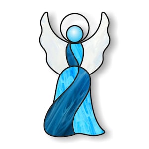 Stained glass angel pattern, memory gift suncatcher patterns, digital PDF file, window hangings