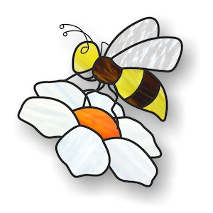 Stained Glass Bee With Flower Digital Pattern, PDF File, Hobby License ...