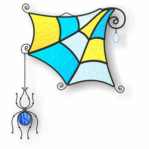 Halloween spider web suncatcher pattern, stained glass patterns, digital PDF file