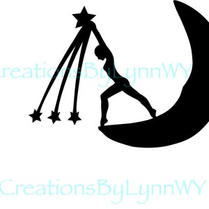 Frau Mond und Sterne. SVG-Muster