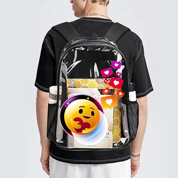 Clear heart backpack hotsell