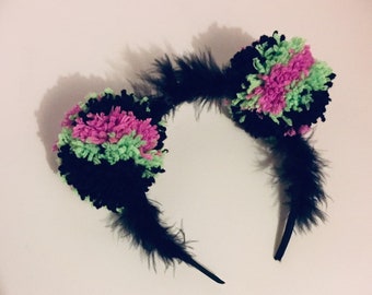 Dark princess pom pom headband