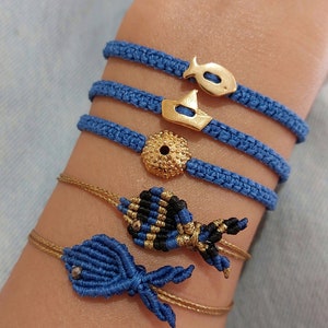 Macrame Bracelets, Macrame Seaurchin Bracelet, Macrame Fish Bracelet, Macrame Boat, Macrame Summer Bracelets, Adjustable Bracelets