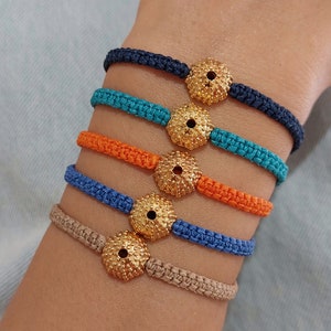 Macrame Sea Urchin Bracelet, Macrame Bracelet, Sea Urchin Bacelet